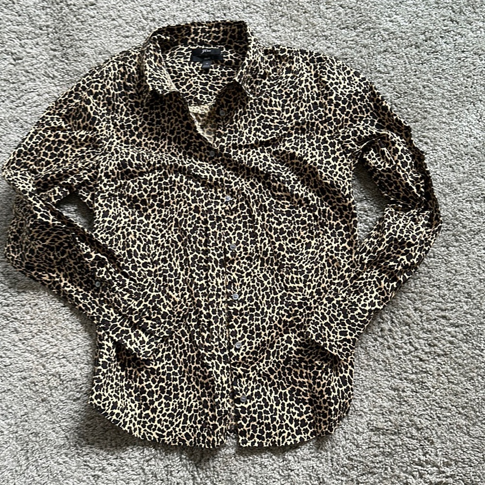 J. Crew Leopard Button Up Shirt-Slim